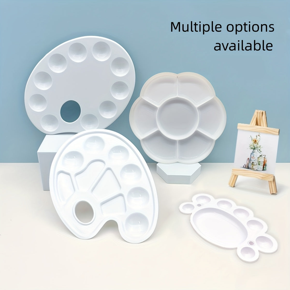 Eco-Friendly Plastic Reusable Painting Palette for Various Paint Types