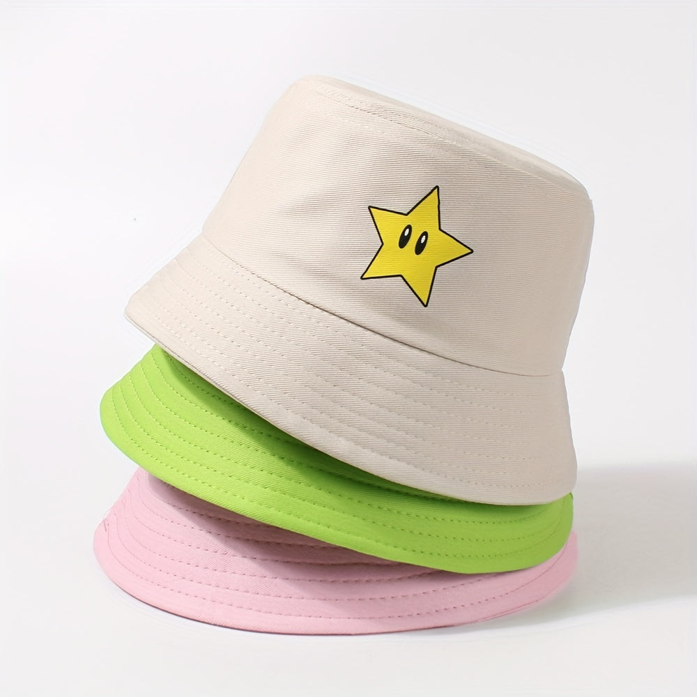 Cartoon Print Bucket Hat Sunscreen Beach Hats For Women & Men