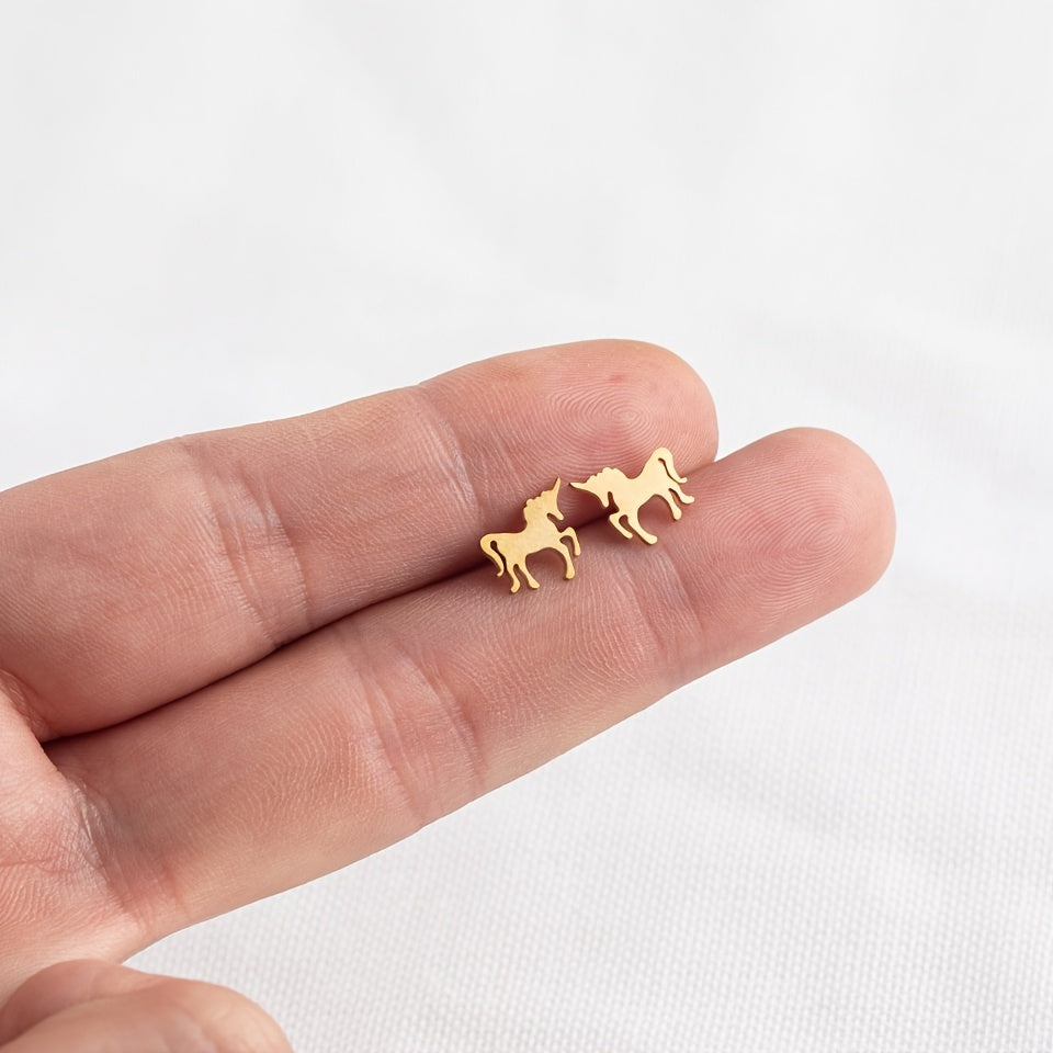 Unicorn Stainless Steel Stud Earrings Decor Gift