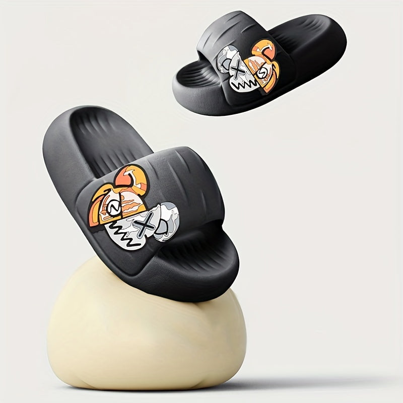 Men's Anime Print Non Slip Platform Slides Soft Sole Cloud Slides
