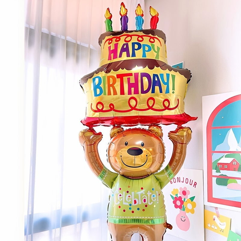 1pc Birthday Party Balloons Bear Cake Balloons & Decoration
