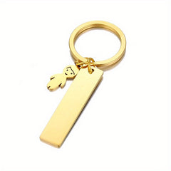 Personalized Name ID Keychain Stainless Steel Pendant