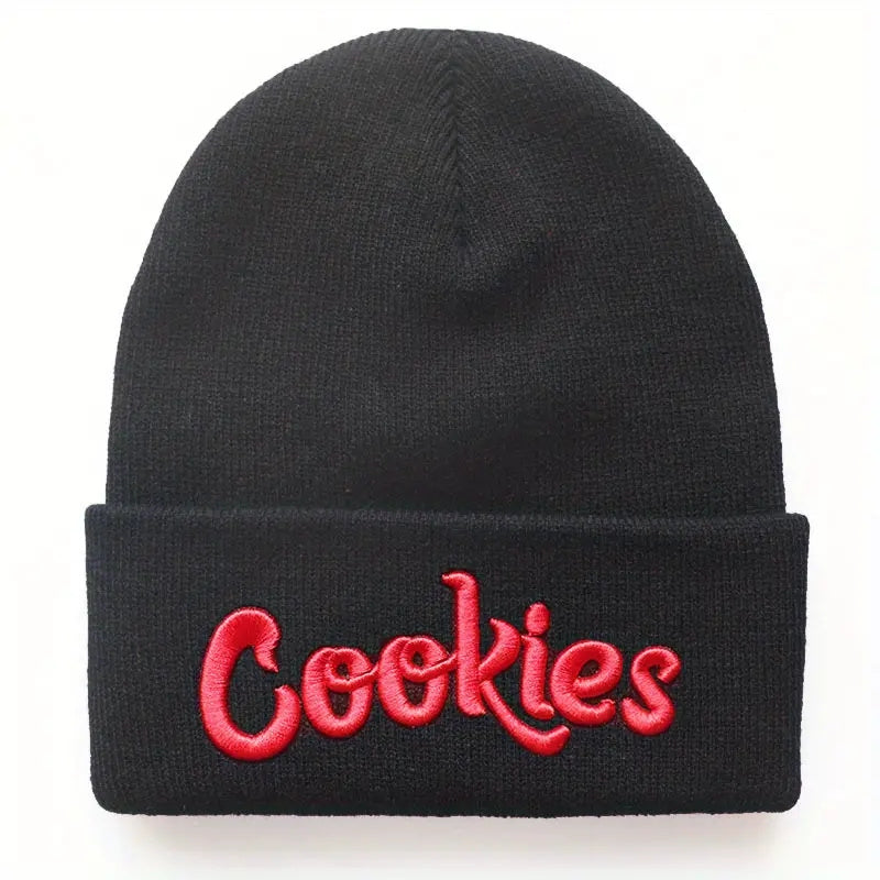 Letter Embroidery Cotton Beanie Solid Knit Hat Hip Hop Unisex Couple Skull Hats