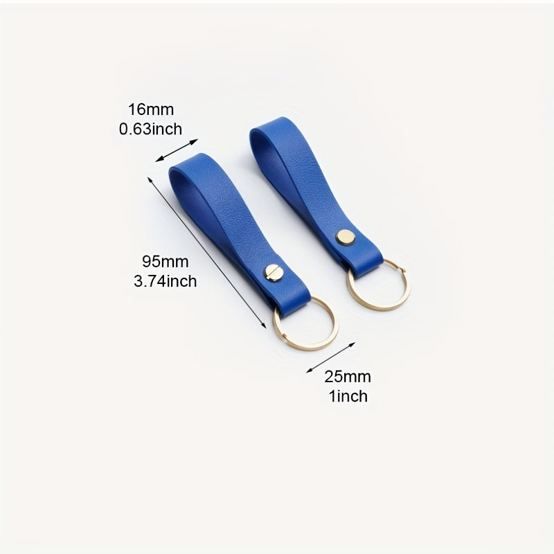 Stylish Leather Keychain For Men Solid Concise Key Chain Keyring
