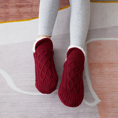 Warm Twist Slippers Socks Thick Knit Low Cut Ankle Socks
