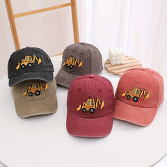Parenthood Excavator Embroidery Baseball Cap Washed Distressed Vintage