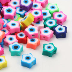 50pcs Eyes Pattern Soft Pottery Beads DIY Accessories
