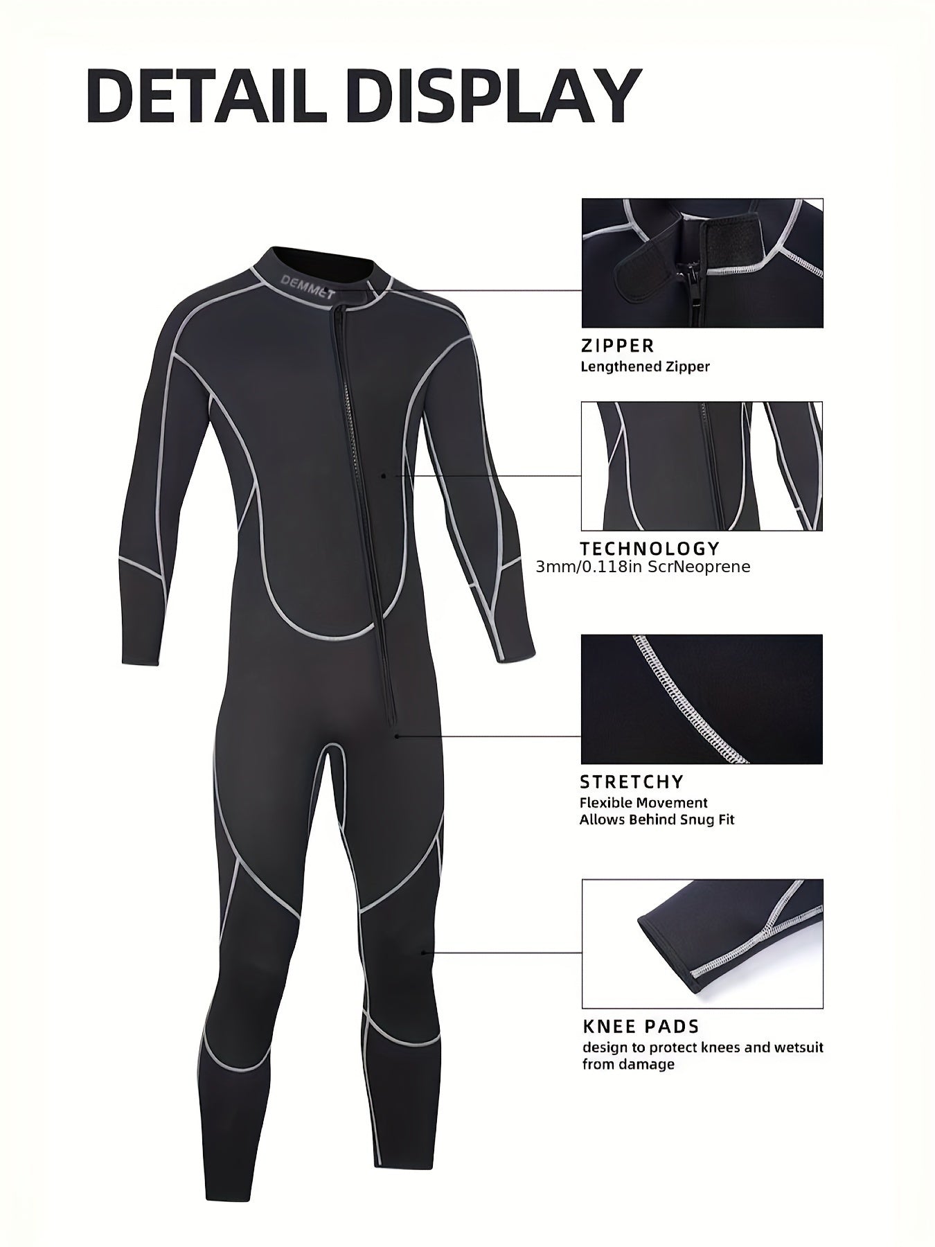 Men's 1.5MM Long Sleeve Diving Suit Quick Dry Wetsuit