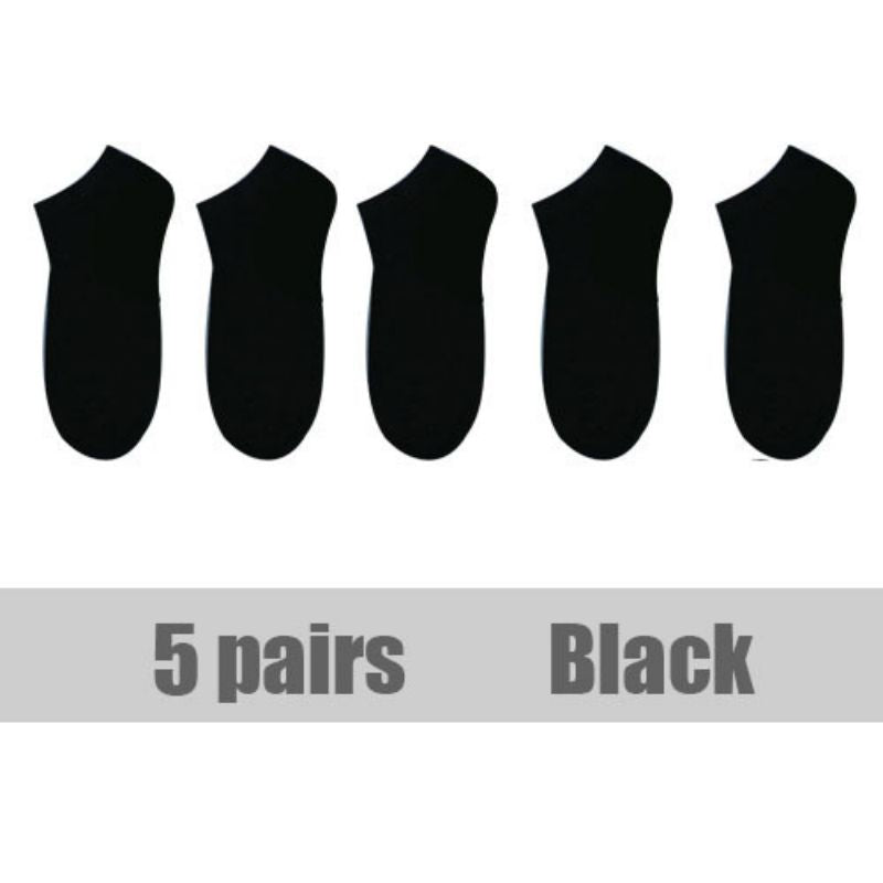 5 Pairs Women's Solid Boat Socks No Show Socks