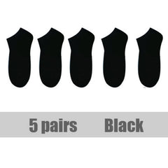 5 Pairs Women's Solid Boat Socks No Show Socks