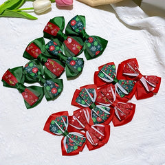 Christmas Hair Clip Bow Decor Duck Billed Clip For Side Hair Bang Braids