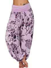  Boho Pants Women's Plus Ruched Loose Fit Baggy Pants