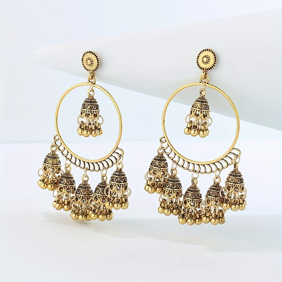 Vintage Indian Hoops Jhumka Earrings - Female Jewelry