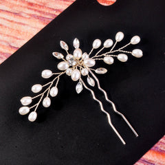 Crystal & Pearl Bridal Hairpin Wedding Hair Clip