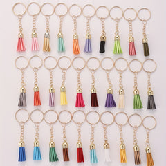 30pcs PU Leather Tassel Keychain Key Ring Bag Charm Favors Ornaments
