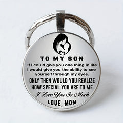 Men Women Keychain Necklace Retro Bag English Buckle Accessories