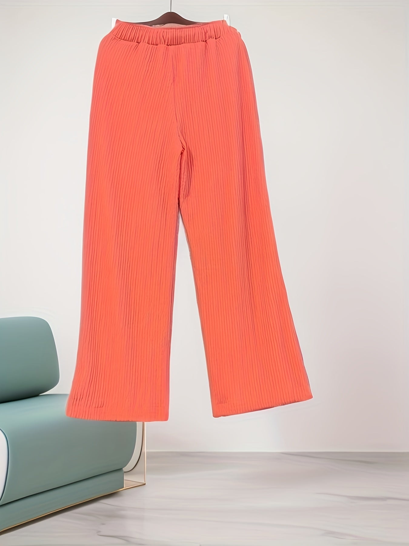 Minimalist Dual Pockets Wide Leg Pants Casual Loose Pants