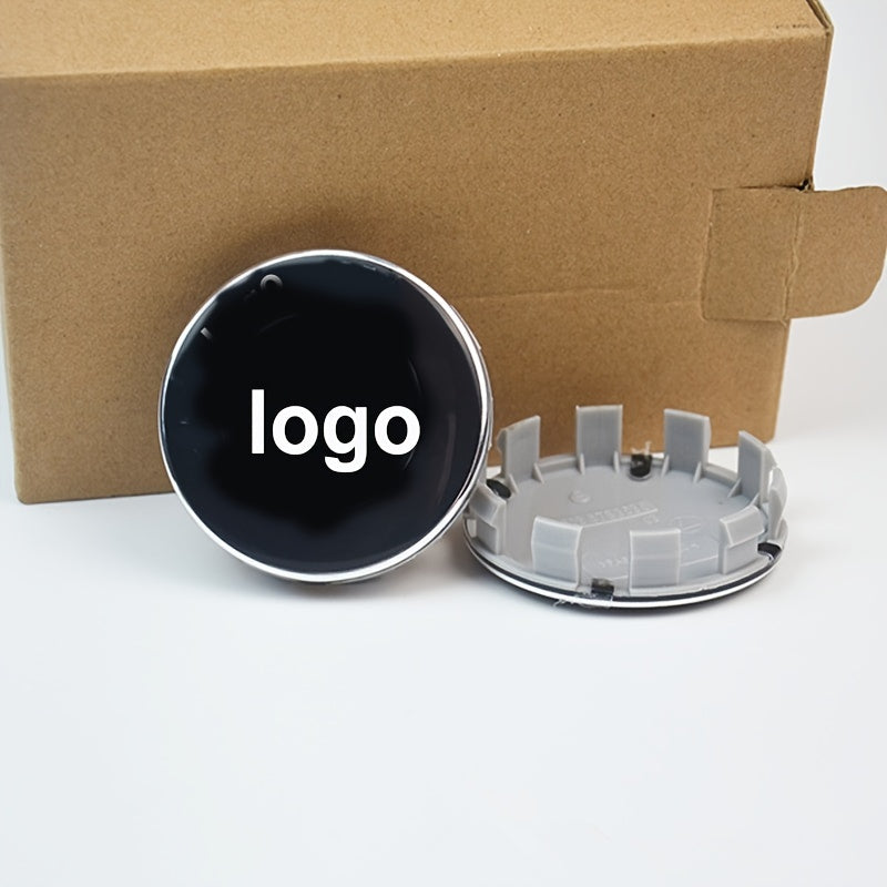 4pcs 68mm Wheel Center Caps Hub Cover with Tire Valve Cover Car Emblem