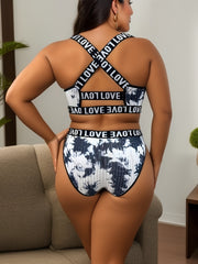  Tie Dye Cross Back Tank Bra & Panty Set