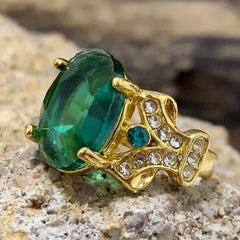 Men's Ring with Two Sapphire Goose Eggs for Engagement
