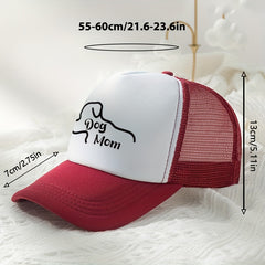 Dog Mom Print Trucker Hat Mesh Casual Baseball Cap Lightweight Dad Hats