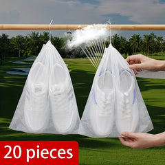20pcs Portable Tearproof Shoe Storage Bag Non-woven Drawstring Bag