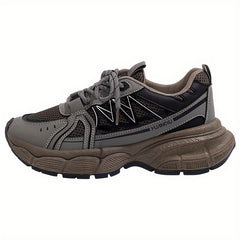 HUANQIU Women's Chunky Sneakers Height Increased Dad Shoes Comfy & Retro Style