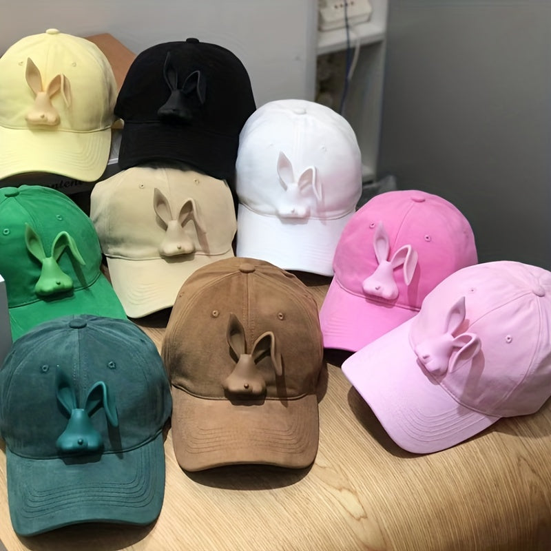 Bunny Decor Baseball Cap Candy Cartoon Rabbit Dad Hats