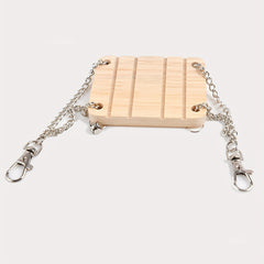 Natural Wood Swing Small Pet Hamster Toy Hanging Chain Swing