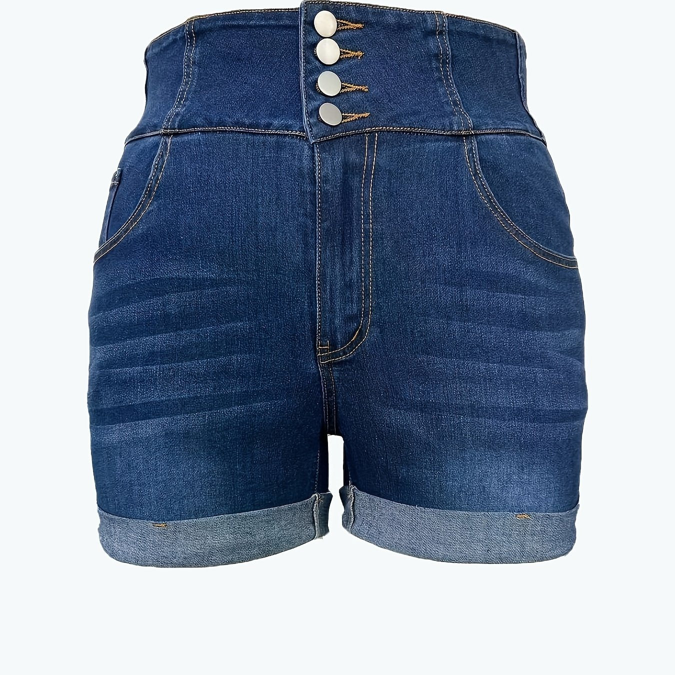  High Rise Skinny Denim Shorts