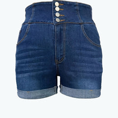  High Rise Skinny Denim Shorts