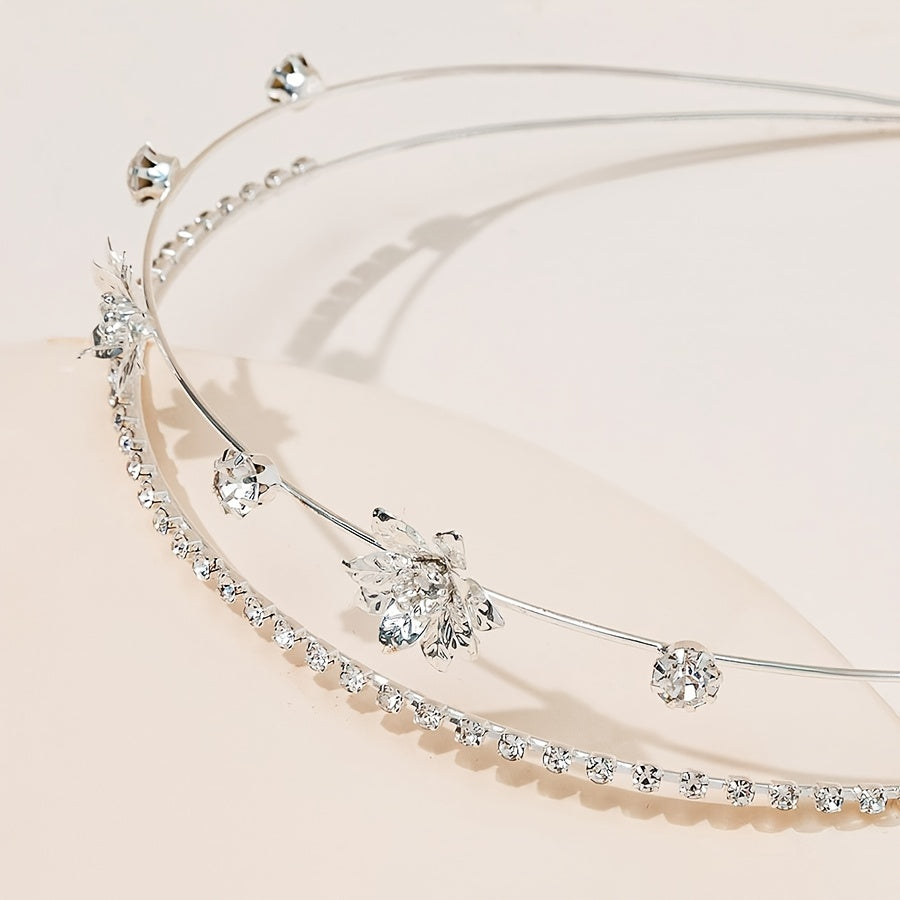 Crystal Bridal Tiaras Crown Zircon Bridal Crown for Weddings Silver