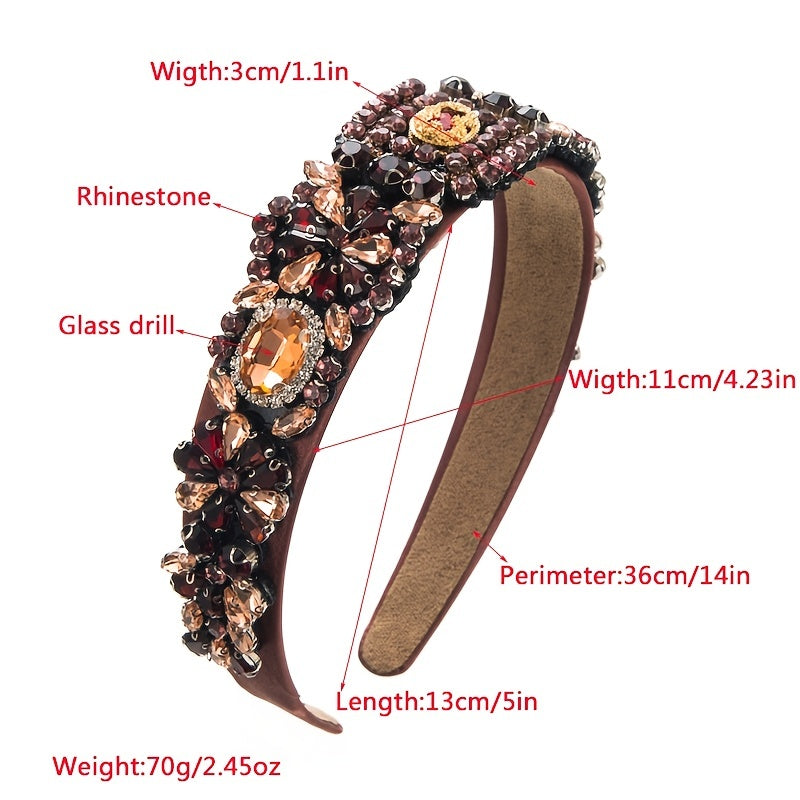 Rhinestone Pearl Headband Velvet Jewelry Hairband