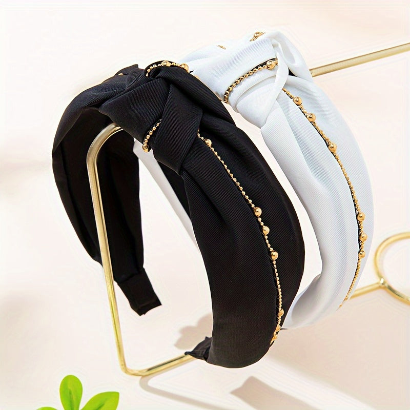 Chain Fabric Headband Wide Hair Hoop Hair Accessories for Women Girls