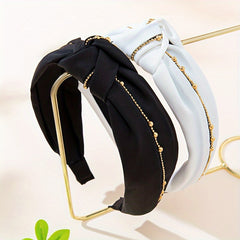Chain Fabric Headband Wide Hair Hoop Hair Accessories for Women Girls