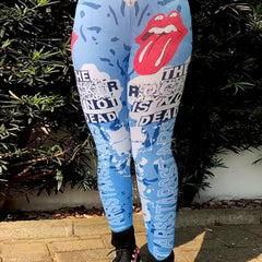  Graffiti Print High Rise Leggings