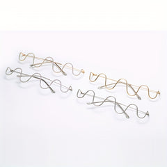 Rhinestone Decor Lensless Glasses Wavy Glasses Frame Stylish Photo Prop