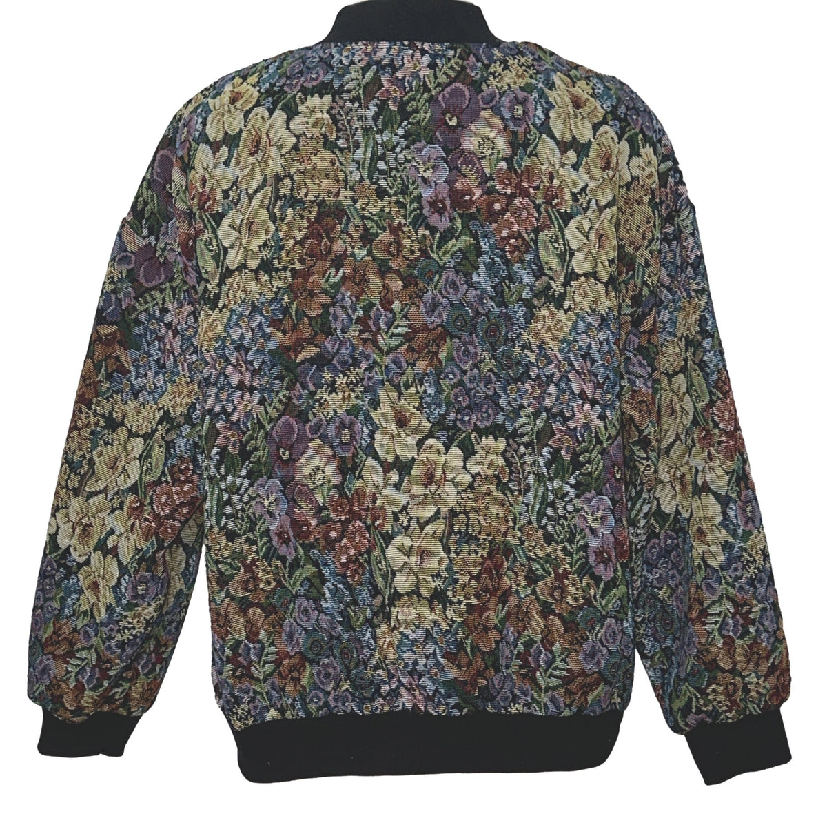 Vintage Baseball Neck Floral Print Jacket Women's Outerwear