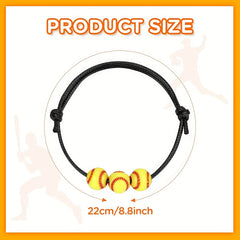20 Pcs Softball Bead Charm Sports Bracelet for Fans