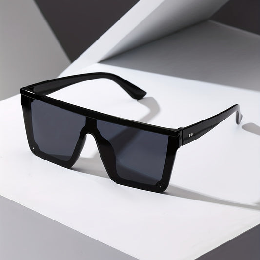 Square Frame Sunglasses UV400 Rivet Decor Minimalist Outdoor Eyewear