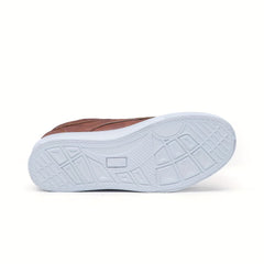 Men's Lace-up PU Leather Skate Shoes with Good Grip