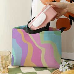Rainbow Stripes Lunch Bag Waterproof Insulated Cooler Bag