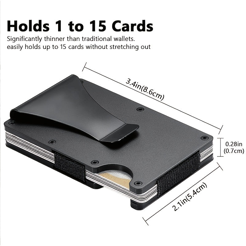 RFID Aluminum Money Clip Wallet Slim Metal Card Holder Front Pocket Wallet