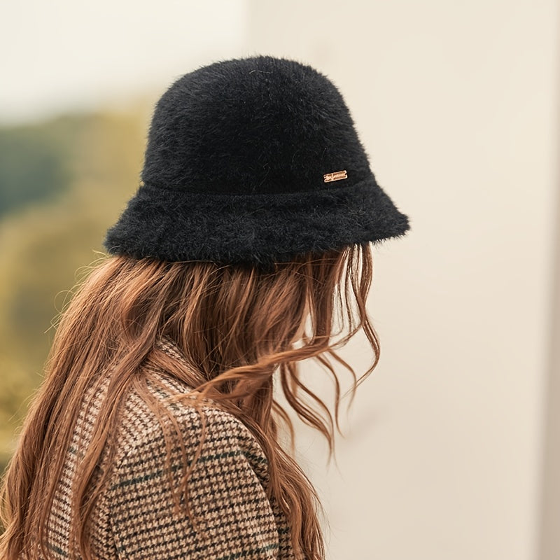Winter Furry Bucket Hat for Women Girls