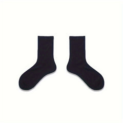 Men's Solid Crew Socks Warm Thermal Comfy Casual Unisex Socks