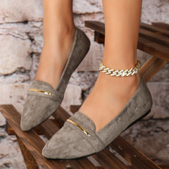 Women's Pointed Toe Ballet Flats Soft Sole Slip On Shoes Casual Walking