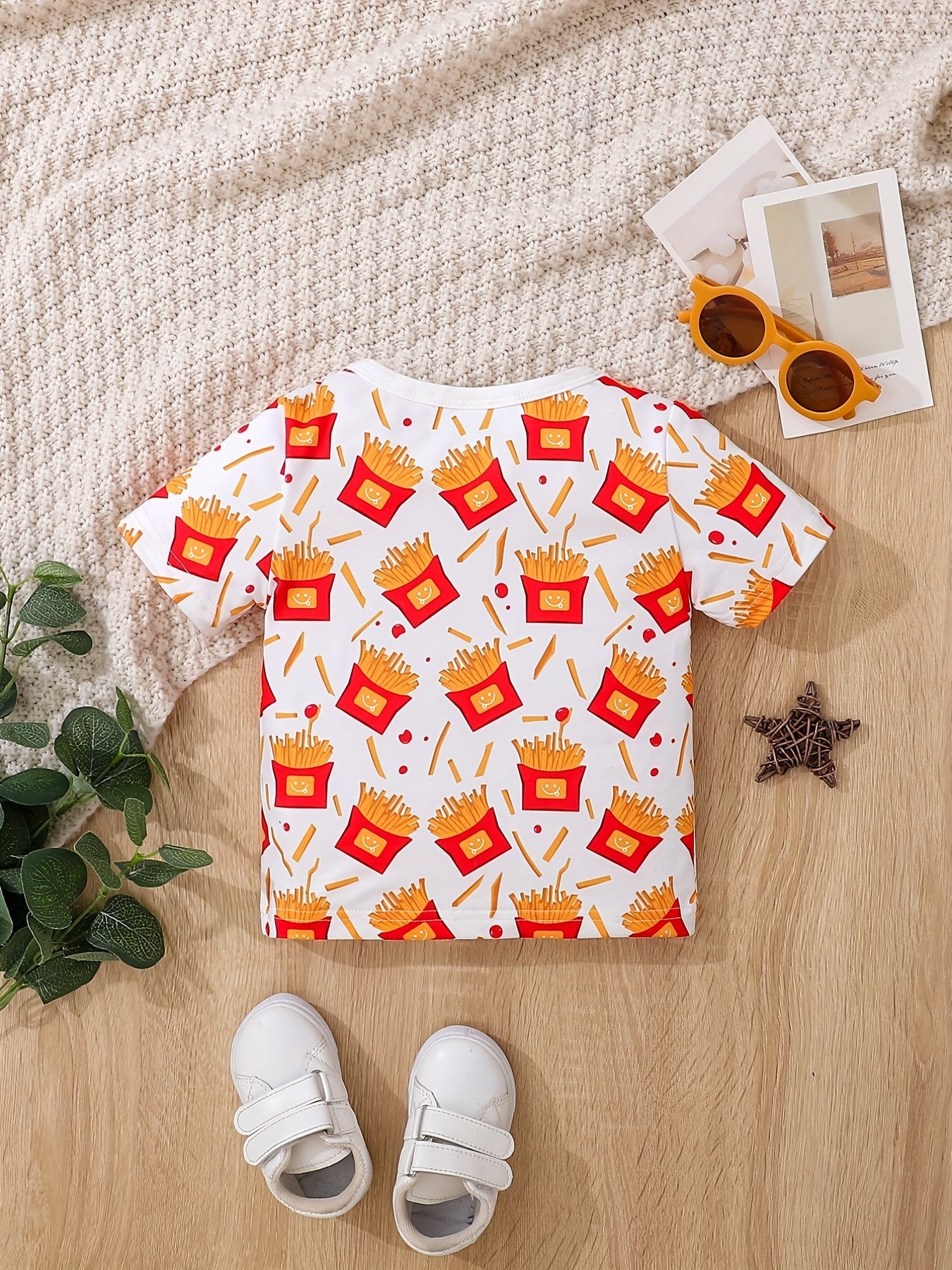 Toddler French Fries Cartoon Graphic T-shirt Top