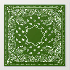 One Piece Green Floral and Leopard Print Square Scarf