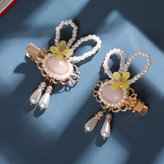 Rabbit Headwear Tassel Flower Pearl Hair Clip Hair Accessories