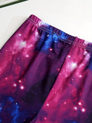 2 Pack Girls Leggings Soft Comfy Random Print Tight Fit Stretchy Pant Leggings